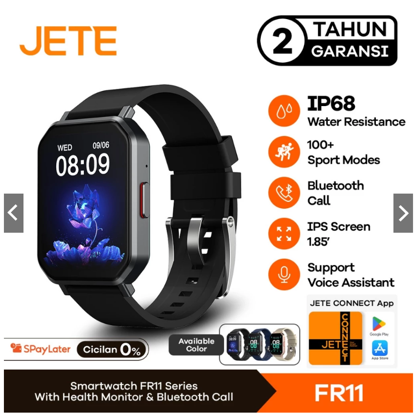 Smartwatch JETE FR11 Sport Mode With SpO2 100 Watch Face