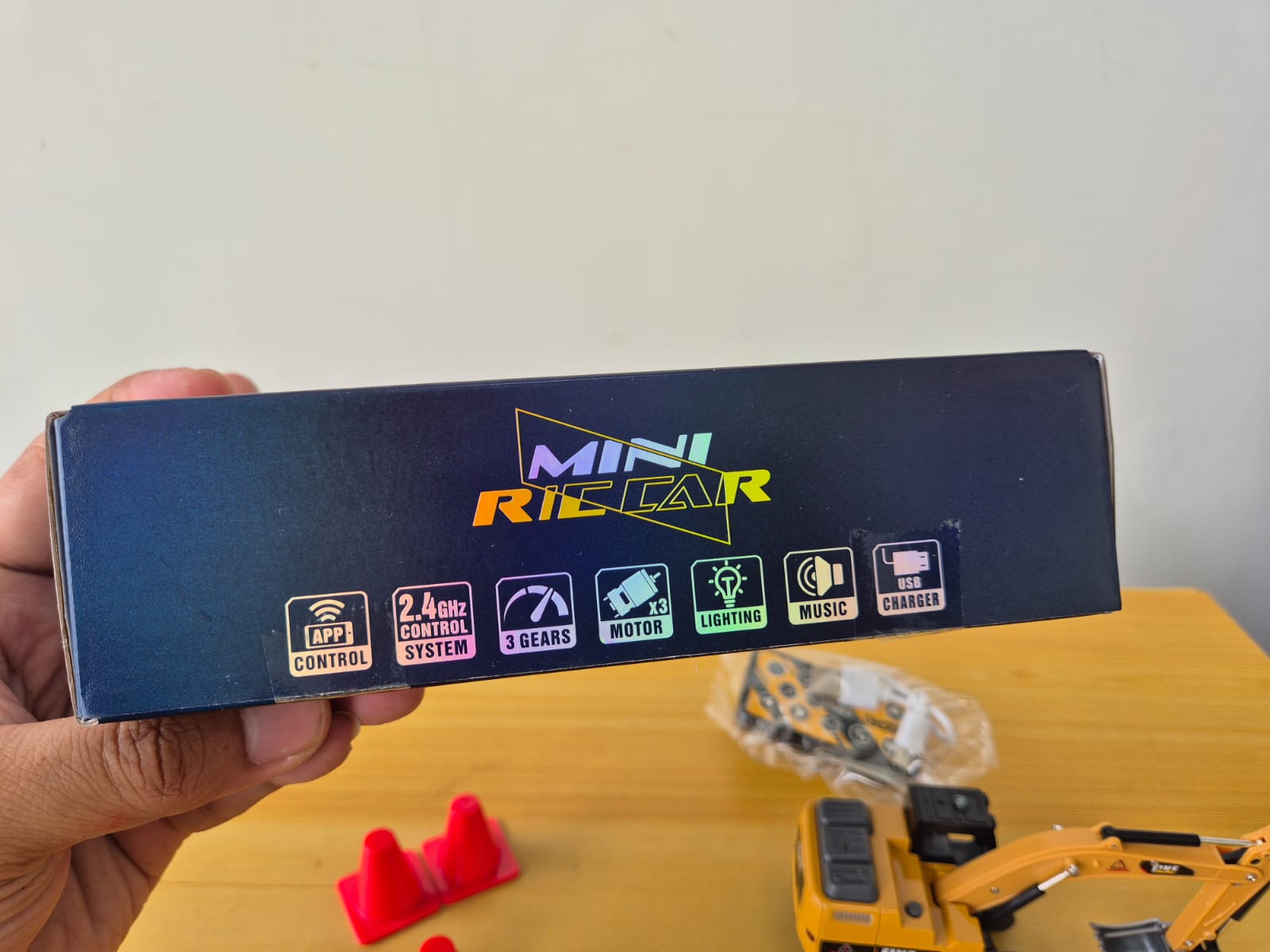 Mini Excavator 1:64 Double Control Remote + Smartphone - Foto 5